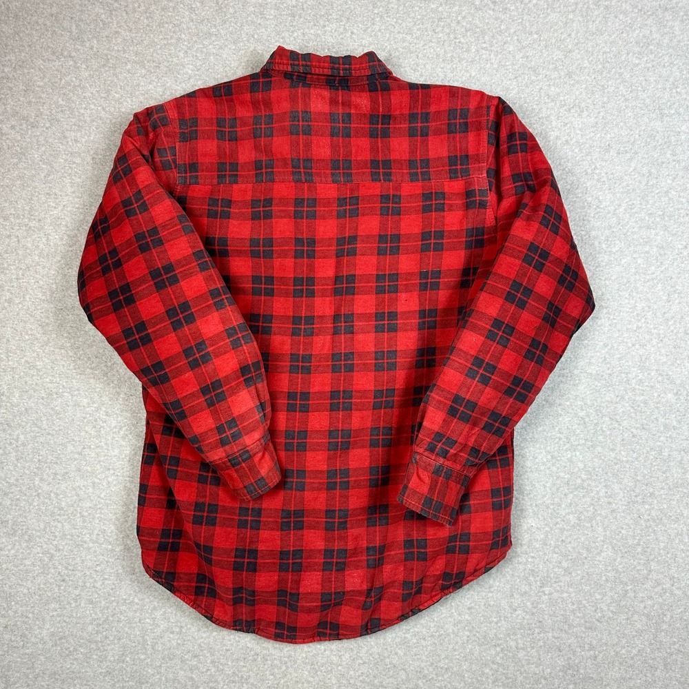 Ozark Trail Mens LT Red Black Buffalo Plaid‎ Quilted Lined Flannel Shirt Jacket - Picture 7 of 9